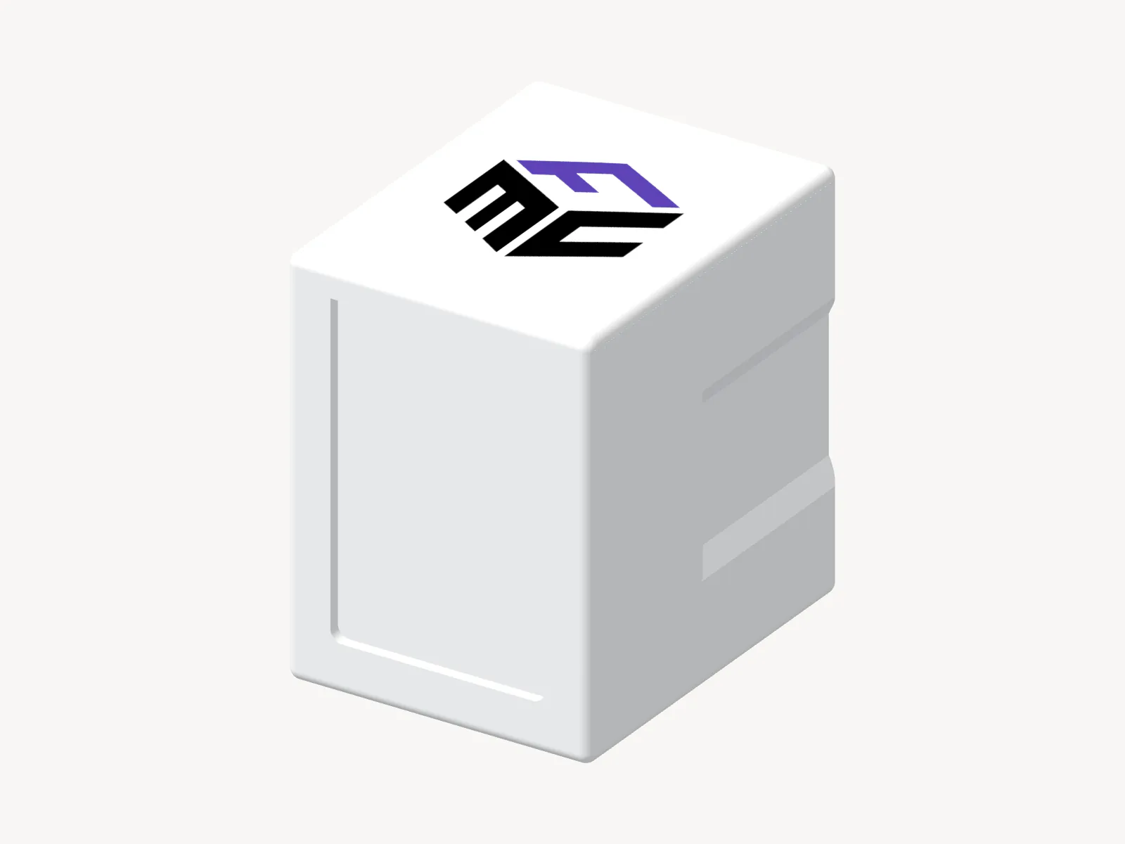 Custom Commander deck box shown closed with artwork on its fitted lid.